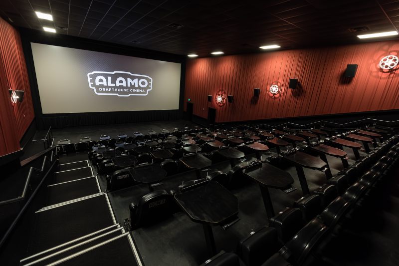 inside the alamo draft house theater showing seating